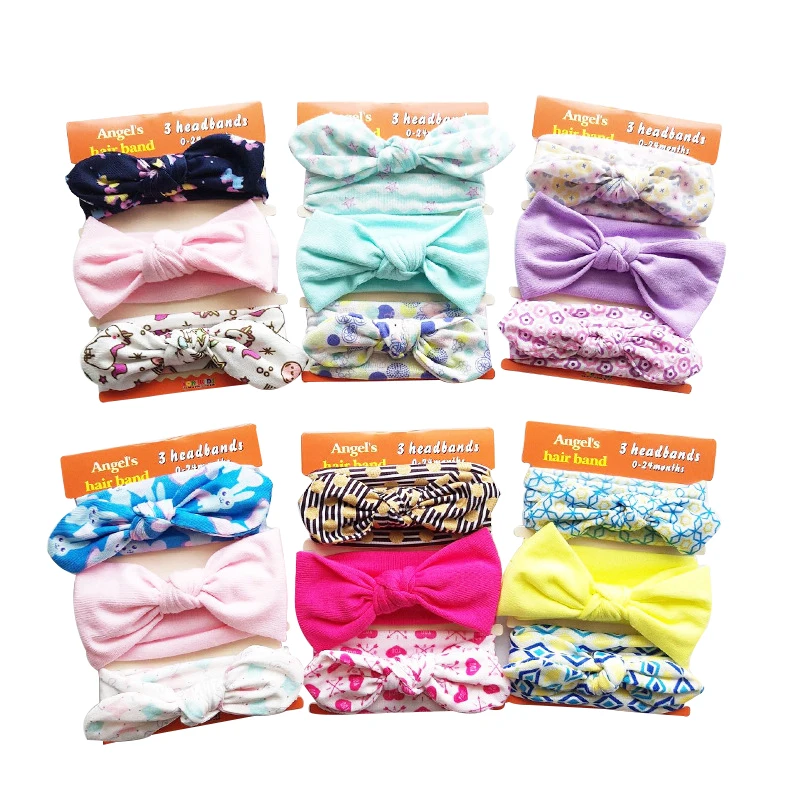 Комплект из 3 предметов Детская повязка на голову с бантиком для девочек