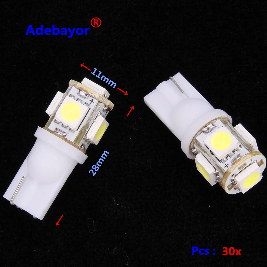 30 шт./лот T10 194 5 SMD DC 24V 1685050 Светодиодные Автомобильные светодиодные индикаторы