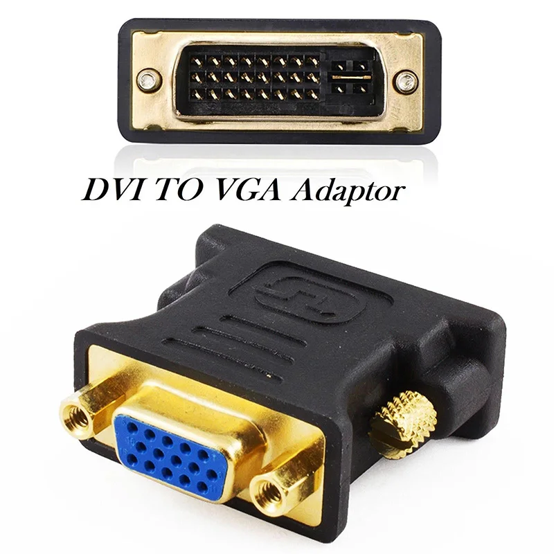 

24 + 5Pin DVI to VGA Adapter Digital to Analog DVI-I PC TFT Beamer Plug Socket Converter UY8