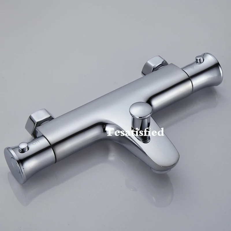 Смеситель для ванной с термостатом настенный кран горячей и холодной воды