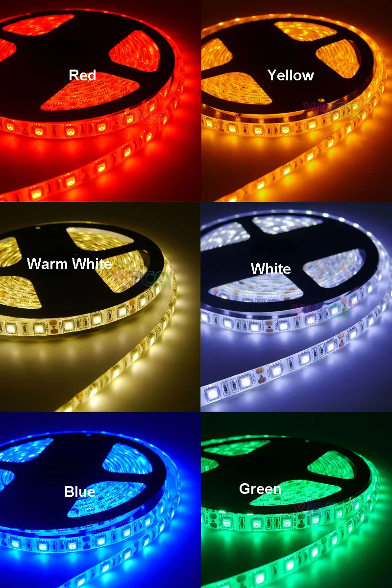 DC12V 5 m 2835 5050 60led/м Светодиодная лента RGB/белый/теплый белый/красный/зеленый/синий/желтый свет прокладки СИД ламповый диод гибкий
