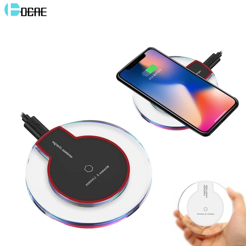 DCAE Qi Беспроводное зарядное устройство для Samsung S9 S8 S7 USB Xiaomi Mix 2s портативная