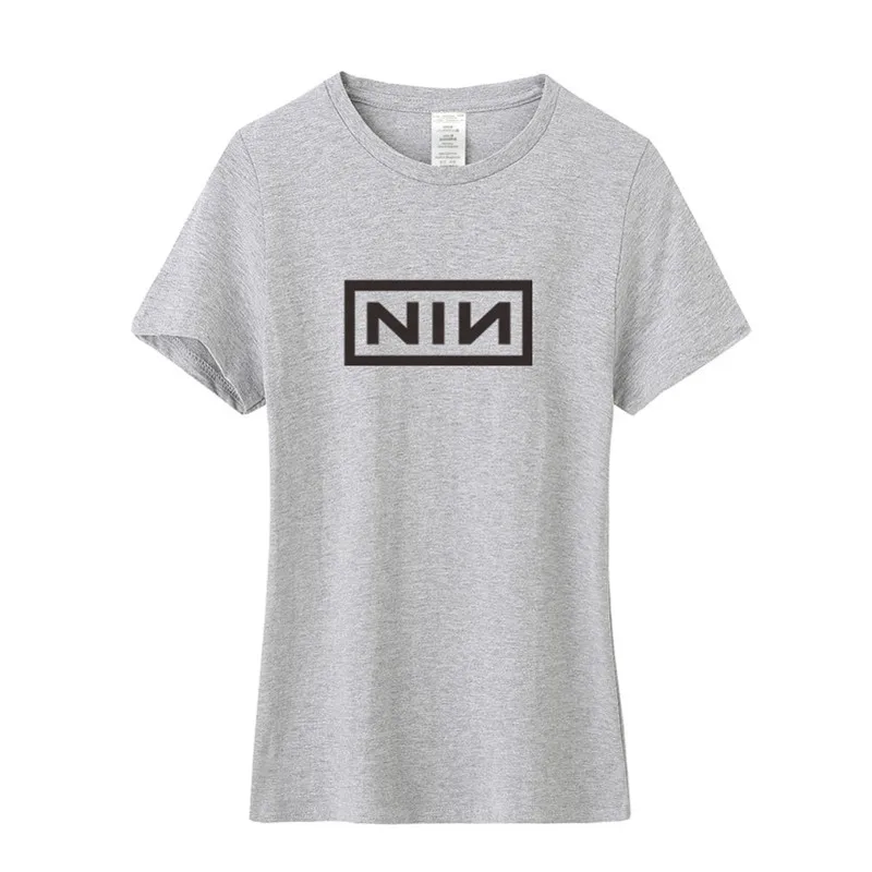 Новый летний Nine Inch Nails футболки хлопок короткий рукав женщина музыка футболка Топ