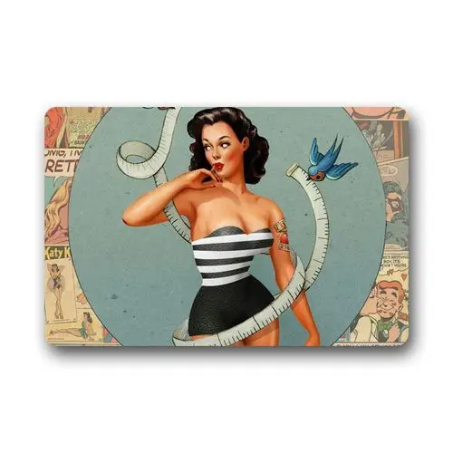 Memory Home Custom Pin Up Girl машинная стирка нескользящий коврик для дома и улицы кухонные