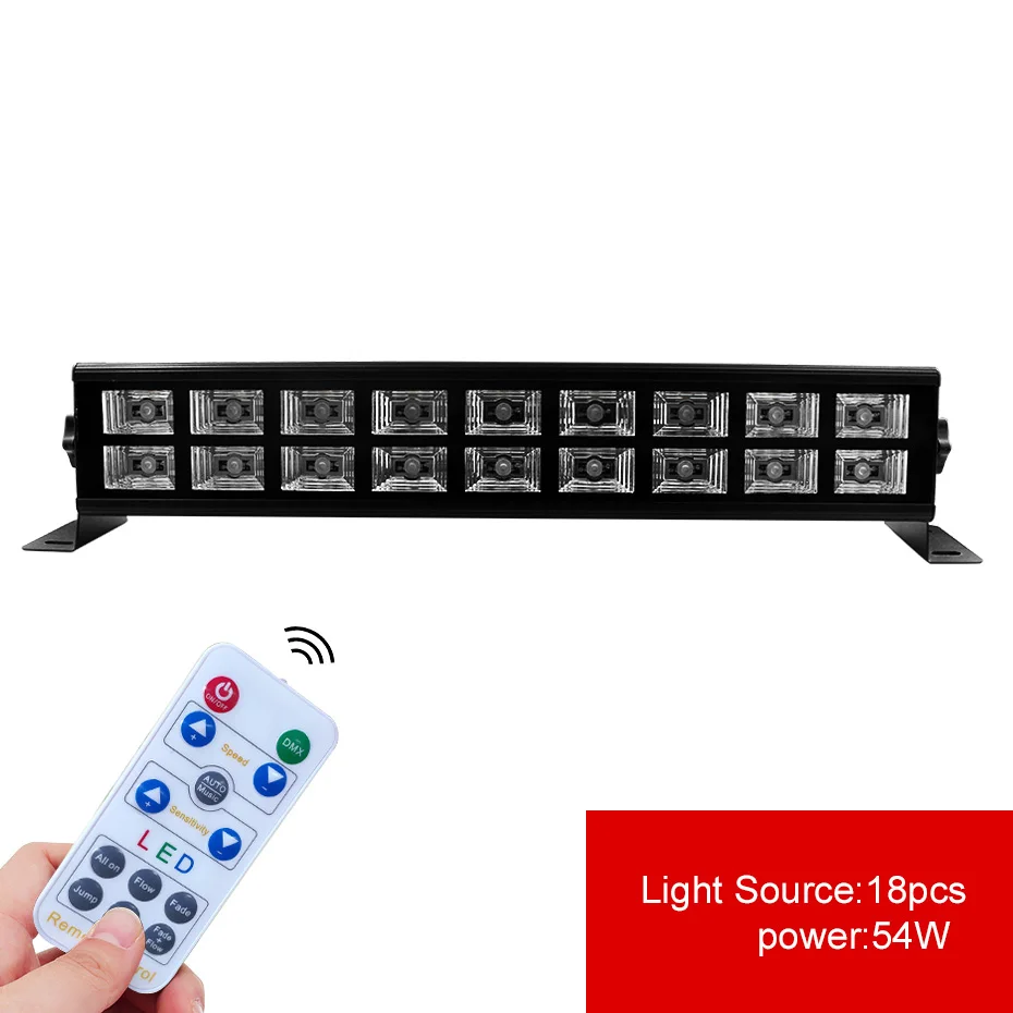 18 LED 6LED 18LED диско УФ-черный светильник s DJ 27 Вт/54 Вт Par лампа УФ вечерние рождественские бар светильник лазерный сценический светильник УФ настенные прожекторы для воды - Цвет: 18 LED