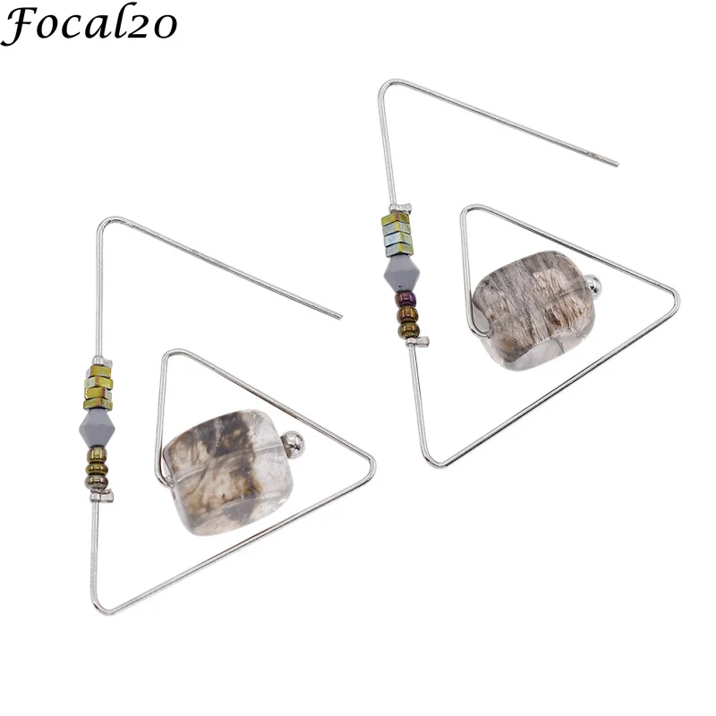 Focal20 трендовый натуральный камень треугольники мотаться Геометрические Ручной