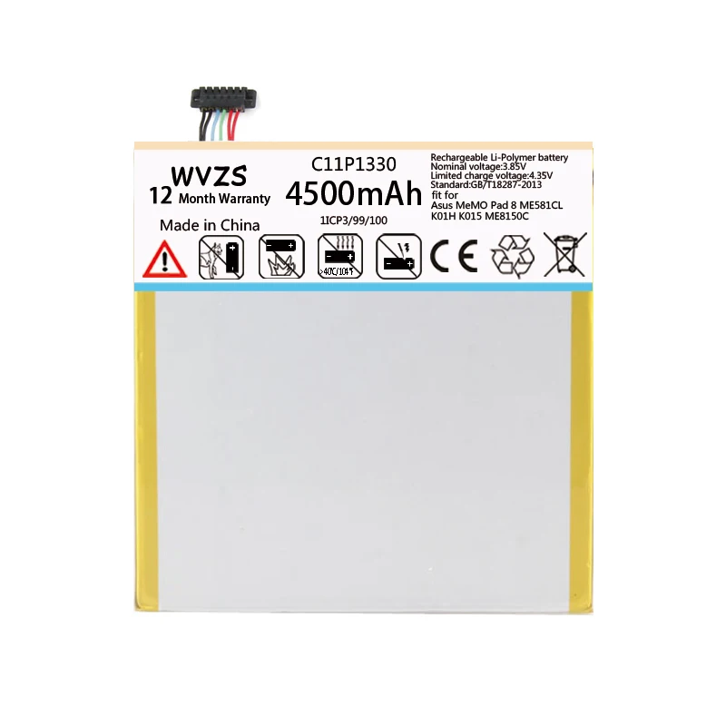Wvzs 4500 mAh литий-ионный аккумулятор C11P1330 для Asus MeMO Pad 8 ME581C K01H K015 ME8150C батареи |