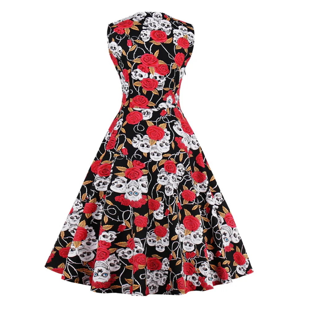 Отень Летняя женская обувь платье дамы midi vestido pin up Винтаж рокабилли Ретро 50 s 60 в