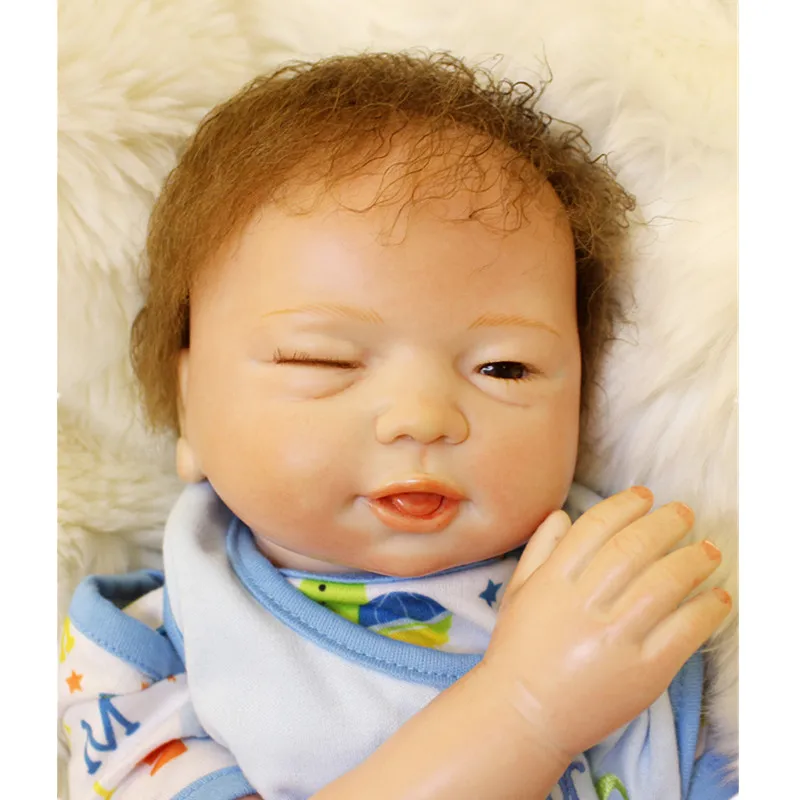18 дюймов 45 см реалистичные детские куклы Reborn Младенцы Bebe один глаз открывающийся