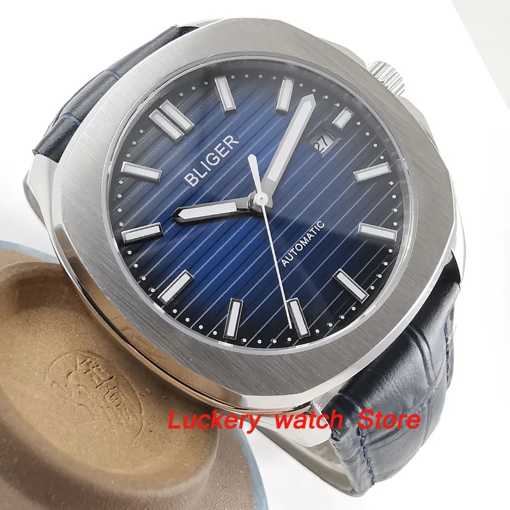 Мужские светящиеся часы с синим циферблатом 39 мм|Мужские механические часы| |