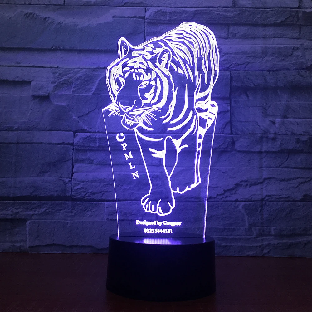 

3D LED Night Lights Tiger 7 Colors Table Desk Lamp For Home Decoration Kids Gift Touch Remtoe Control