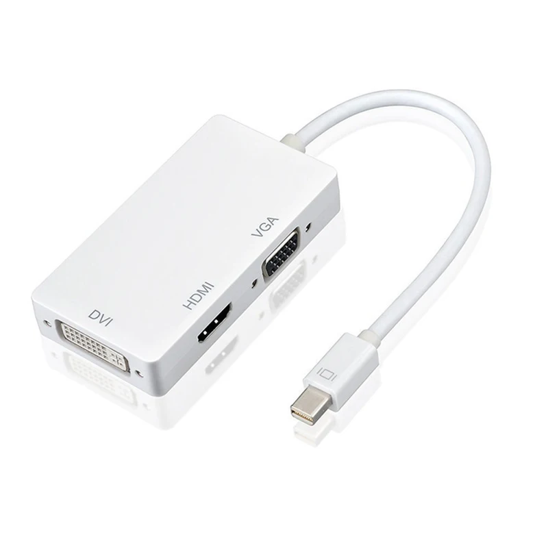 3 In 1 MINI DP To HDMI DVI VGA Adapter Converter Cable Male Female Thunderbolt Mini Display Port 1080P for MacBook Air Pro |