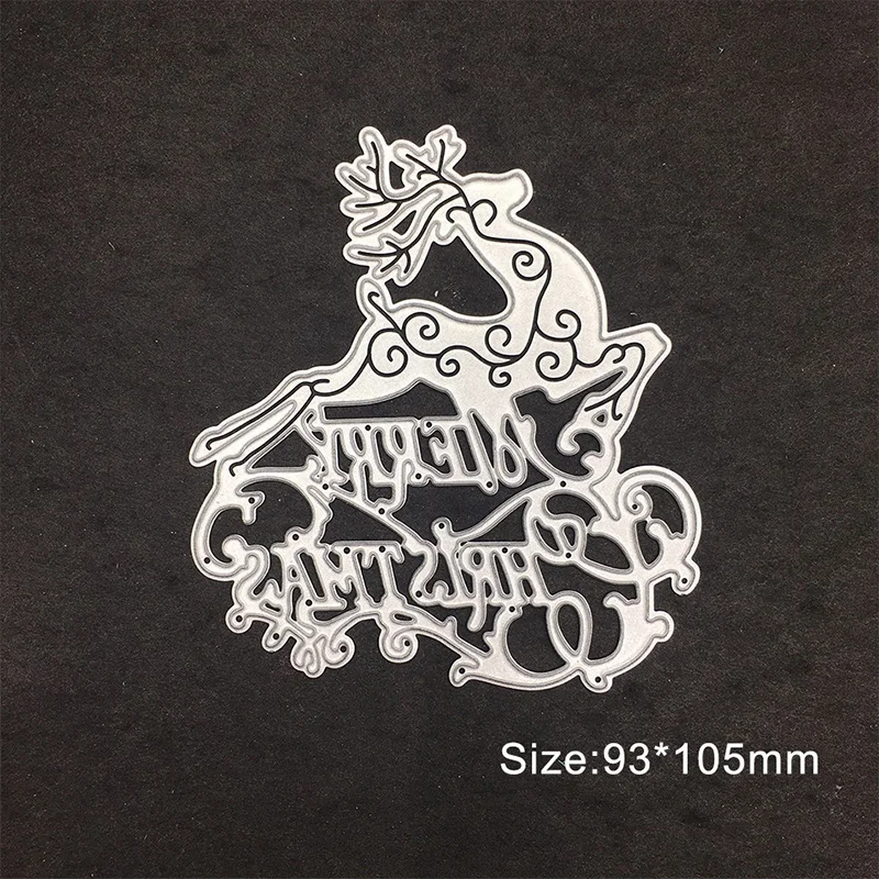 Crazyclown Merry Christmas олень лося режущий тиснение трафаретная вырезка шаблон
