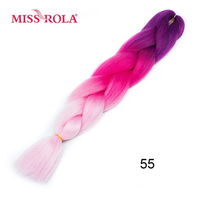 Miss Rola, 100 г, ультра большой Плетеный вязаный крючком, волосы для наращивания, 1 шт., 89 цветов, Ombre, синтетические, на крючках, косички, цвет волос - Цвет: T#27/613