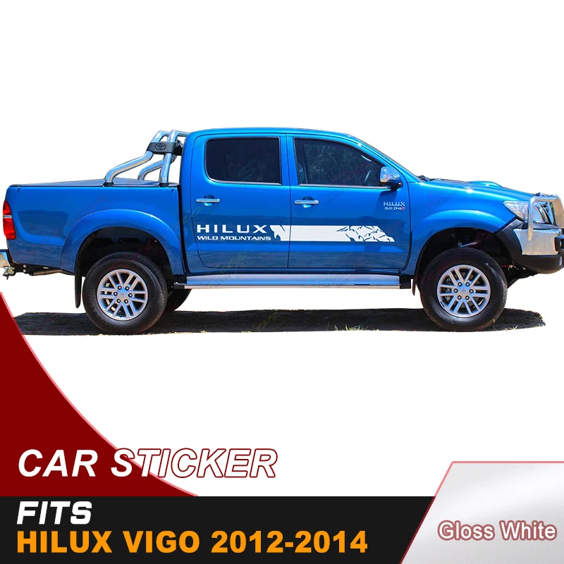 2 шт. hilux racing side stripe Графический виниловый стикер для TOYOTA HILUX revo и vigo 2012
