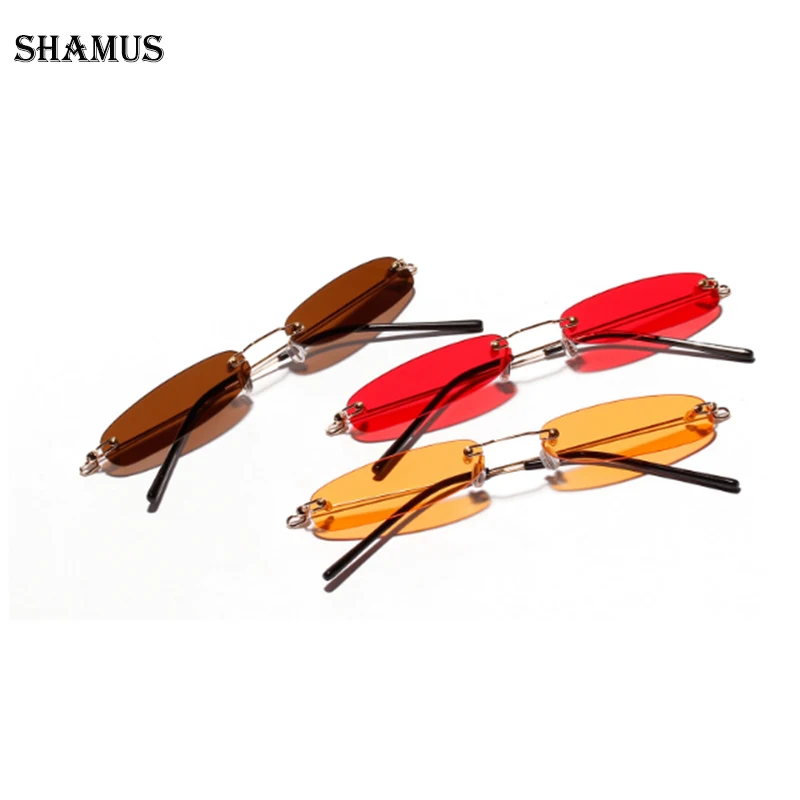 SHAMUS Мини Солнцезащитные очки женские прямоугольные солнцезащитные без оправы