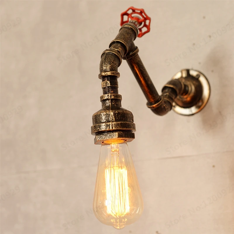 Чердак промышленный стимпанк настенный светильник железо ржавчина водопровод