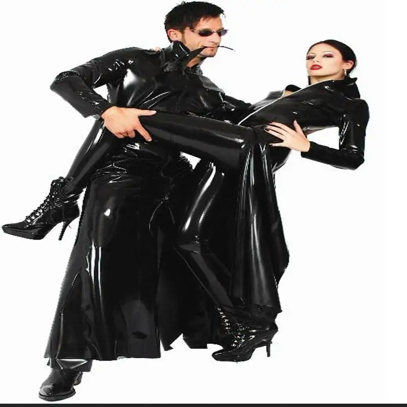 Женский пикантный пиджак мокрого вида костюм кошки из искусственной кожи