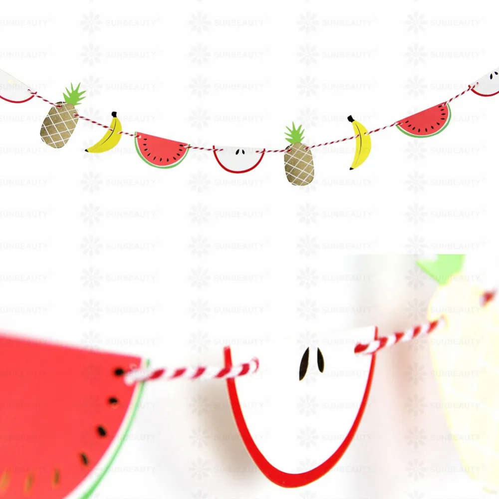 Маленькая бумажная гирлянда с фруктами летняя фруктовым наполнителем ананас