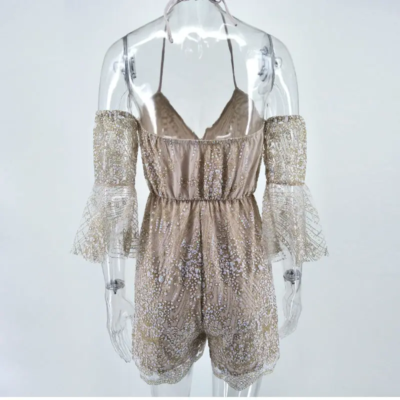 Как ромашка 2 способа ношения блестками Для женщин комбинезон короткие