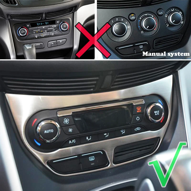 Для Ford Escape Kuga 2013 хромированный интерьерный светильник, кнопка включения панели, вентиляционное отверстие переменного тока, накладка, украшение для автомобиля