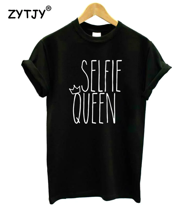 Монопод для селфи Queen с принтом в виде букв Для женщин футболка хлопковая