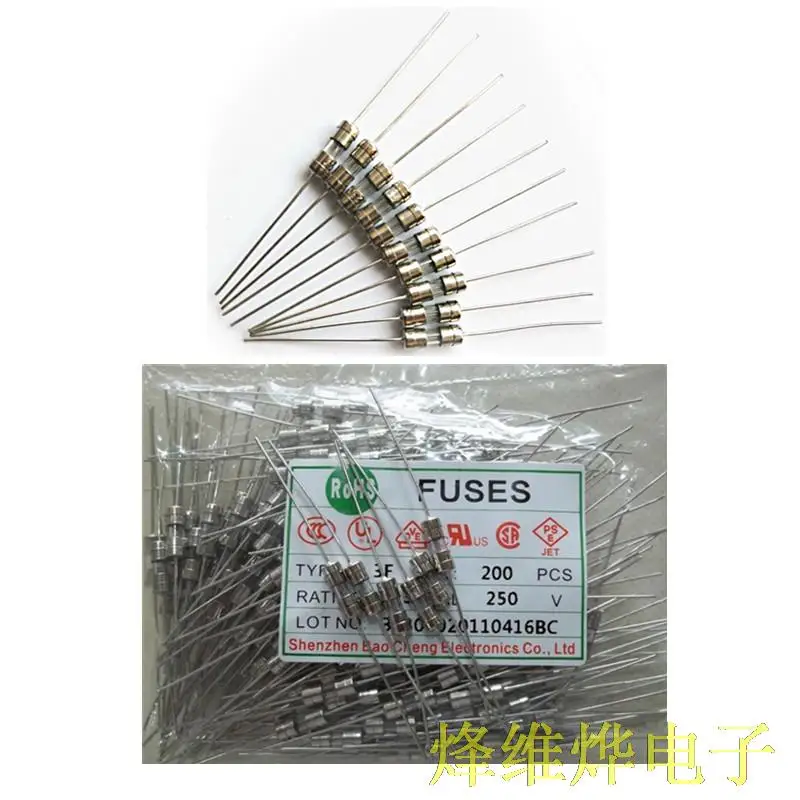 

3.6 * 10 fuse F0.2A 250V Bicapped environmental fast break Leaded Fuse 400PCS / bag