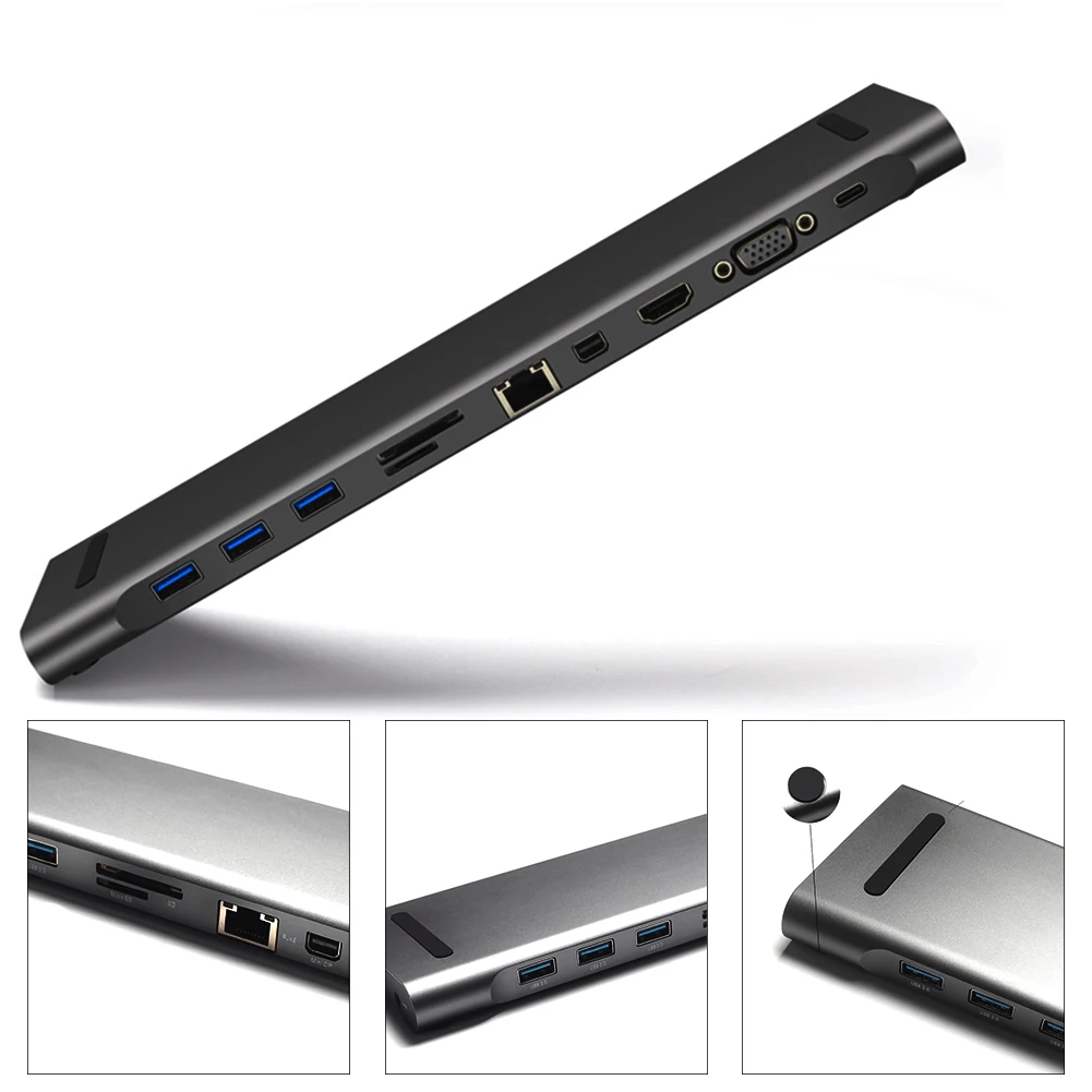 11in 1 Портативный USB C концентратора Универсальный Expander для портативных ПК