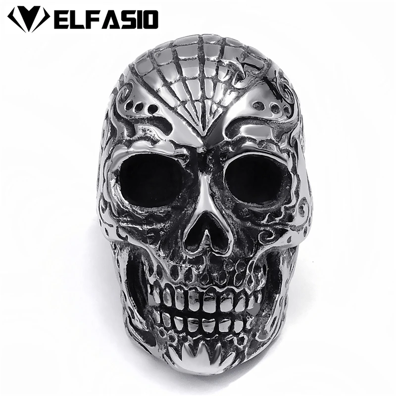 

Men Large Skull 316L Stainless Steel Biker Ring Fashion Jewelry