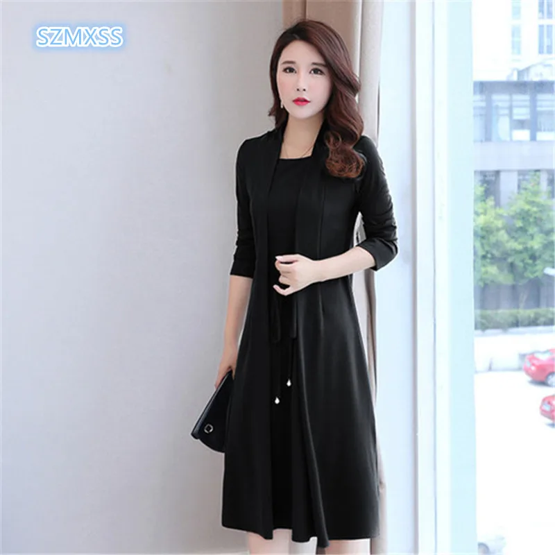 Высокое качество осенние платья модные женские повседневные свободные размера