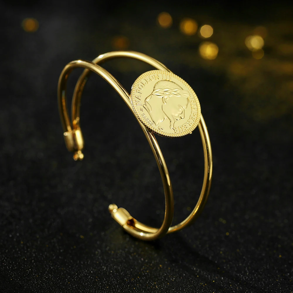 SAYYID gold Bangles for women Trendy open type of France Napoleon Avatar jewelry B1705 | Украшения и аксессуары