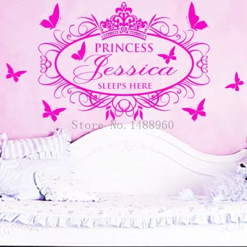 W112 Сделай Сам плакат бумага на заказ английское имя Спящая красавица корона для