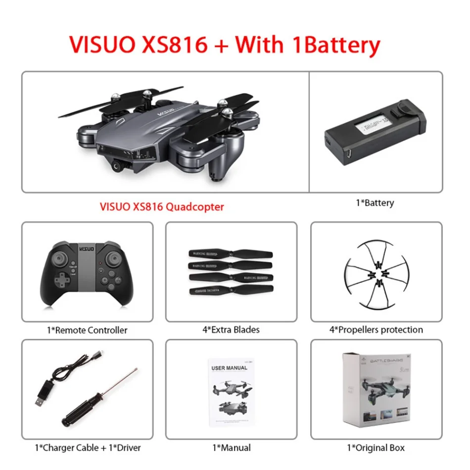 2,4G WiFi FPV RC Дрон Visuo XS816 селфи Дрон с камерой 4k оптический поток двойная камера RC складной Квадрокоптер RC игрушка для детей