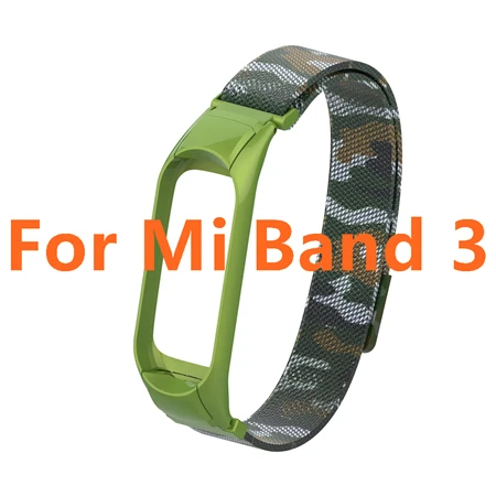 Camouflage Army G Магнитный металлический ремешок mi Band 3 для mi Band 3 mi lanese Loop, браслет из нержавеющей стали, ремешок для Xiaomi mi Band 4, сменный - Цвет: Camouflage Army G
