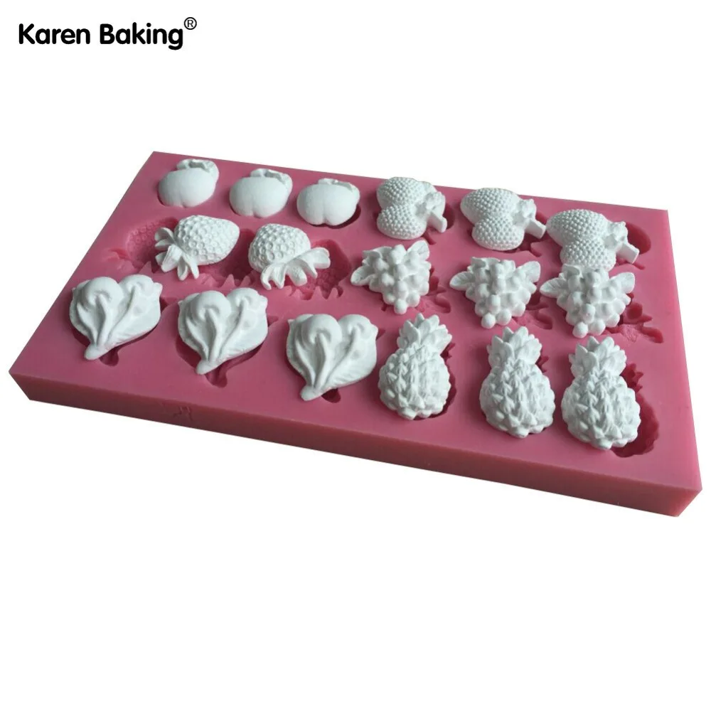 Яблоко клубника виноград ананас вишня и другие фруктовые формы 3D силиконовые