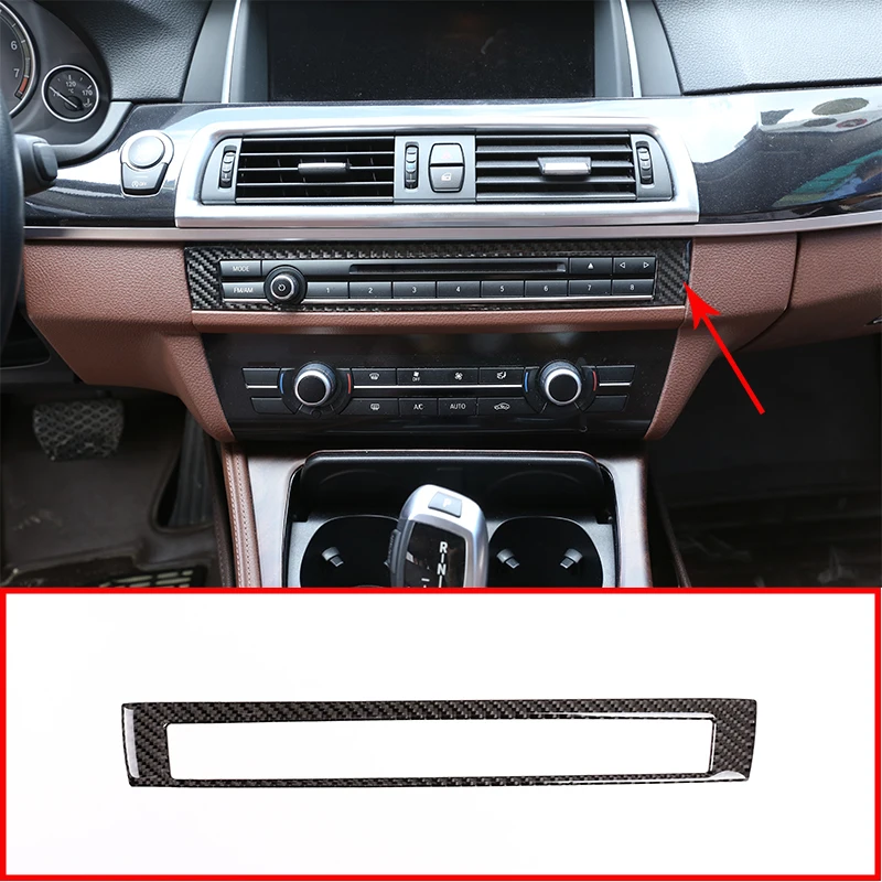 

Автомобильные аксессуары для BMW 5 серии F10 F18 520 2011-2017, 1 шт., декоративная рамка из углеродного волокна в центре CD, наклейки