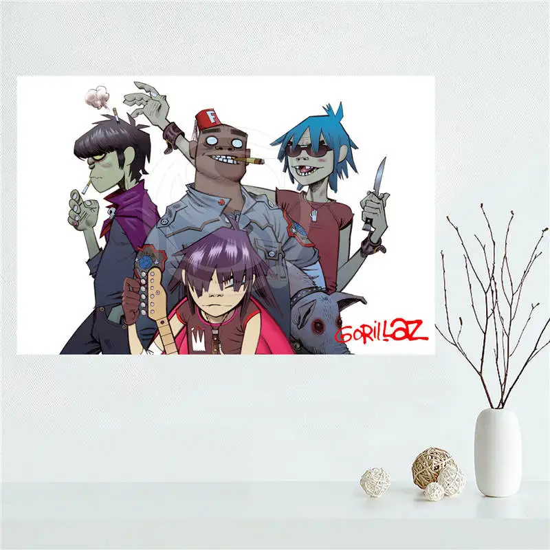 Y530L63 Custom Gorillaz Anime cartoon Canvas Painting Wall Silk Poster cloth print DIY Fabric F#59 | Дом и сад
