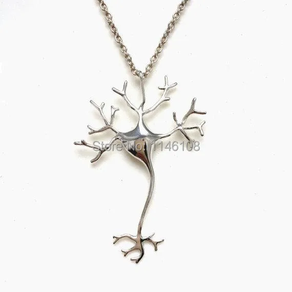 Ожерелье с подвеской в виде нейрона 3D принтом|pendant necklace|science jewelryneuron necklace |