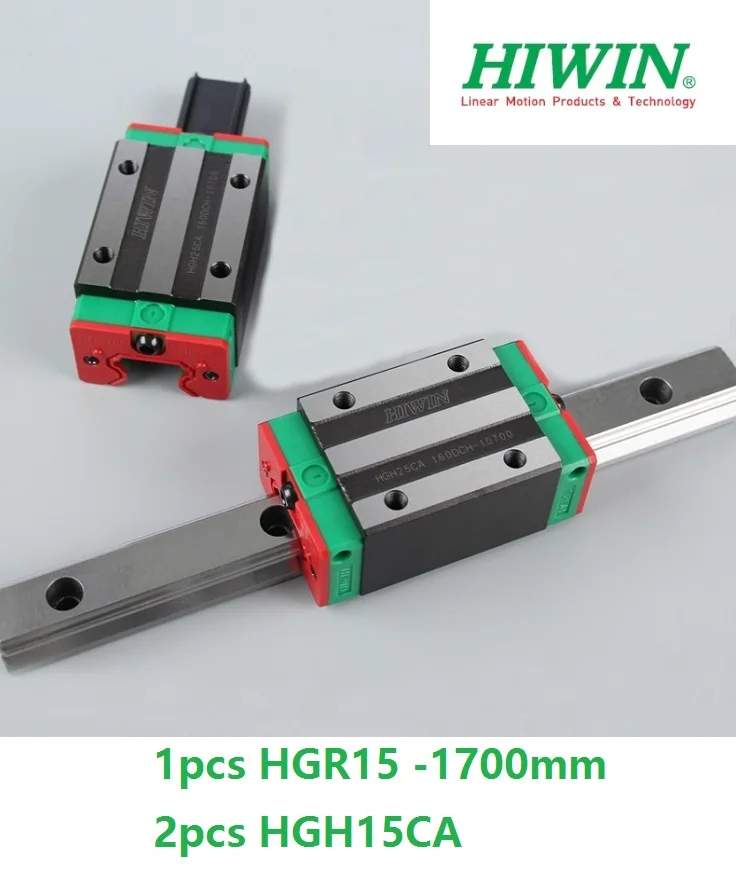 1 шт. 100% Оригинал Hiwin rail HGR15-L 1700 мм + 2 HGH15CA линейный блок для ЧПУ маршрутизатора |