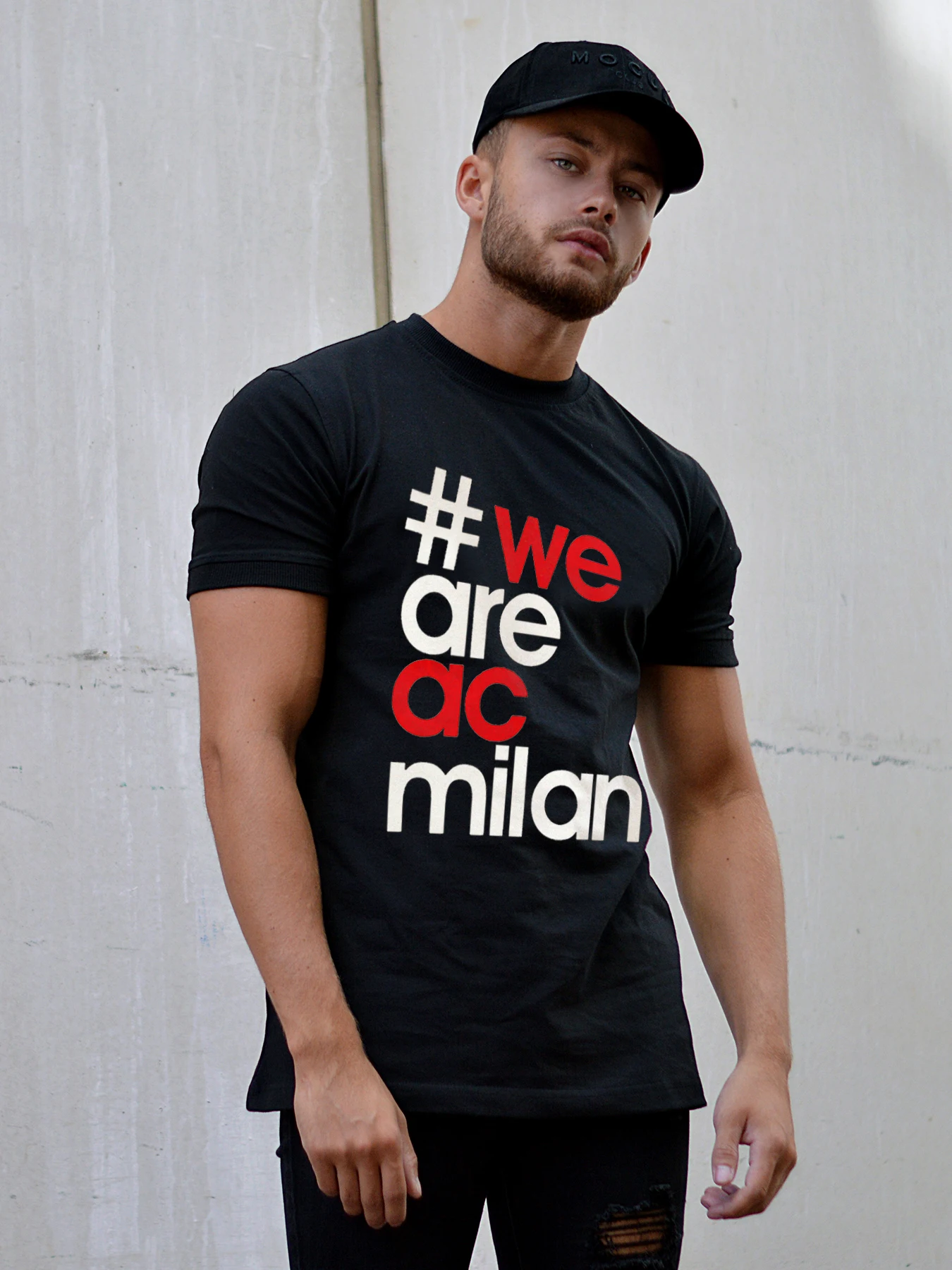 Ac Milan футболка унисекс модная уличная с круглым вырезом BONADIAO Homme в стиле хип