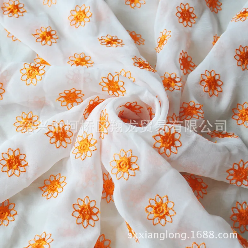 

Grand тонкой мoдныe взрывныe Национальный темперамент с рисунком "Подсолнух" вышивка шифоновый материал