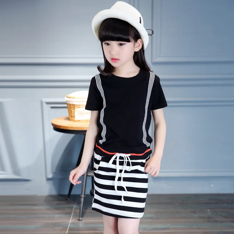 Fashion Girl Summer Dress 2018 Casual Girls Dresses Cotton Sports Clothes Toddler Clothing Children For 6-16Y | Детская одежда и