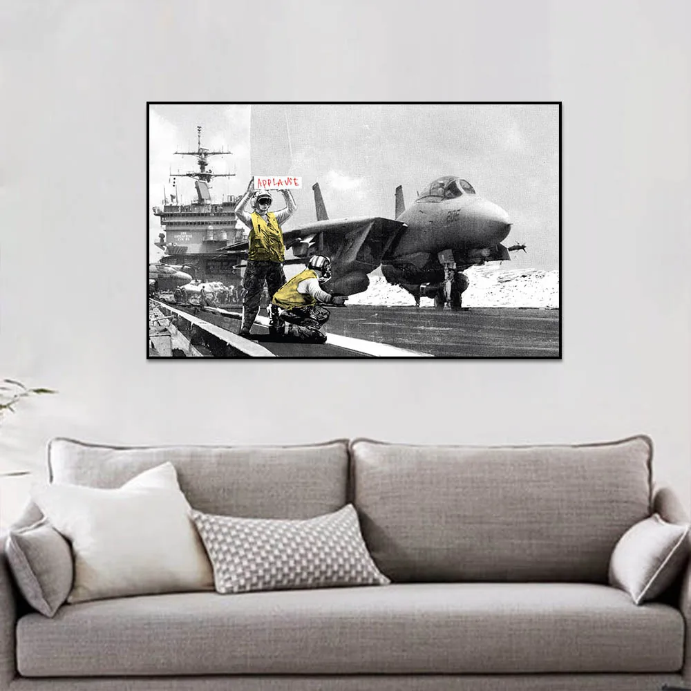 Настенные картины Banksy с изображением самолета плакаты и принты для гостиной