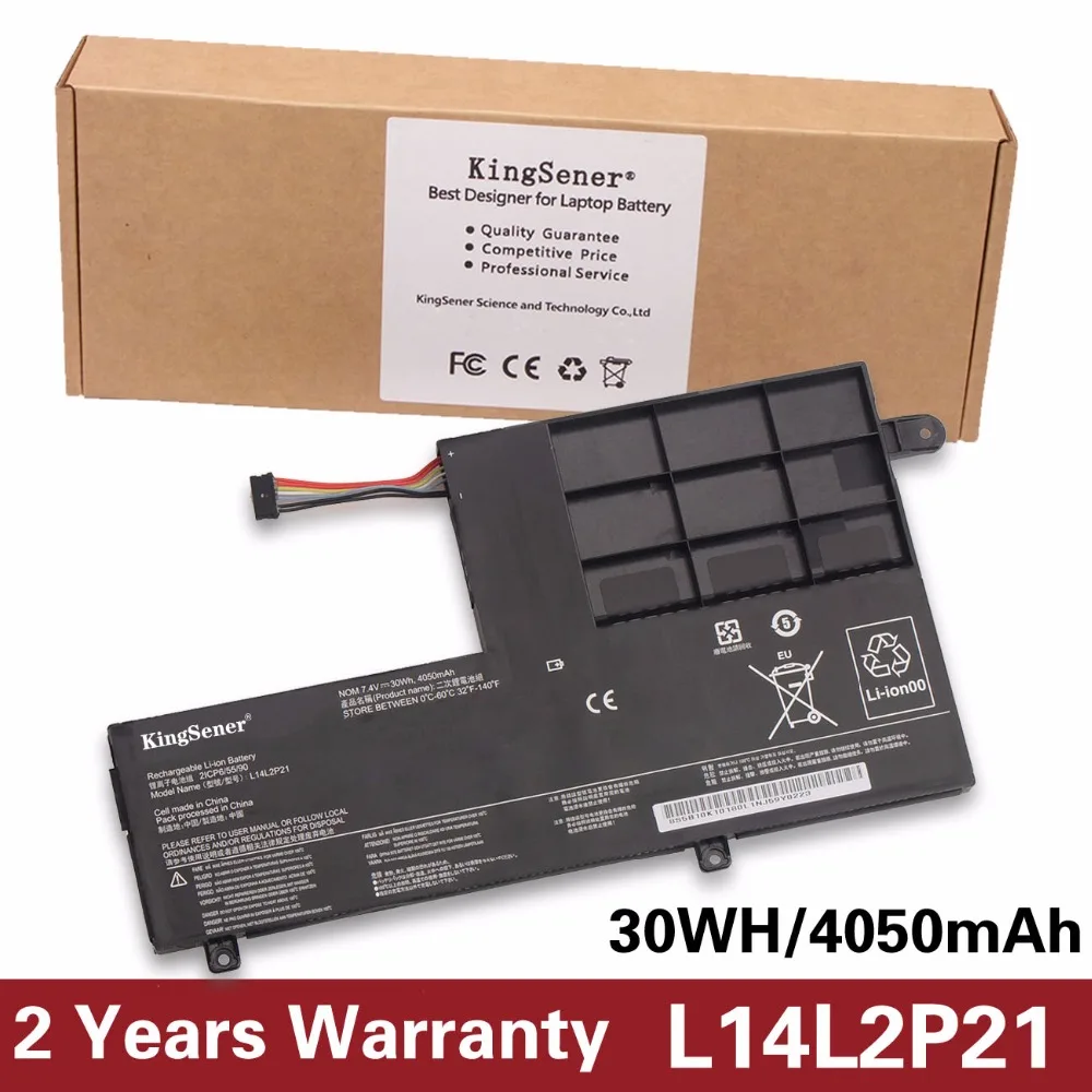 

KingSener L14L2P21 Laptop Battery for LENOVO Yoga 500-14ISK S41-70 S41-75 S41-70AM-IFI S41-35 L14M2P21 2ICP6/54/90 7.4V 30WH