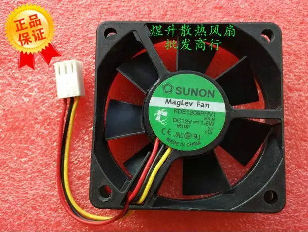 SUNON 6015 KDE1206PHV1 1 8 W 6 см 60*60*15 мм 3 провода Два Шарикоподшипника магнитным