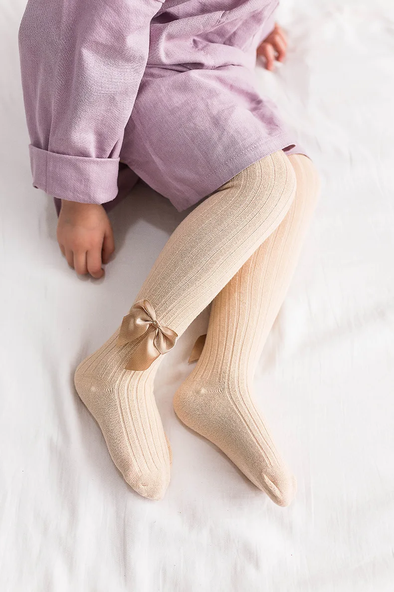 2-12 Years Spring and Autumn New Pure Cotton Baby Pantyhose Baby Girl Tights Stockings Butterfly Knitwear Children's Pantyhose