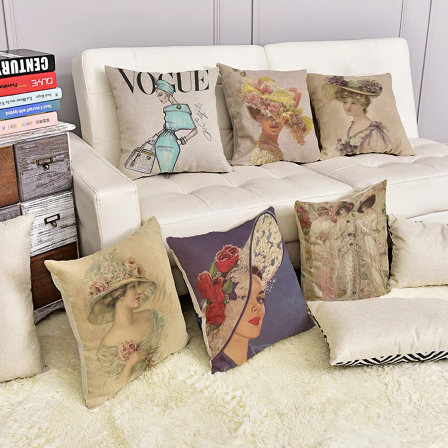 Модные европейские классические женские подушки в стиле девушки декоративные