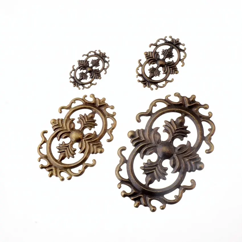 Бесплатная доставка розница 10 шт. бронзовые тона филигранные цветочные обертки