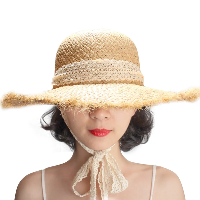 Модные сворачивающиеся балетки Обувь с перекрестными шнурками из волокна раффия