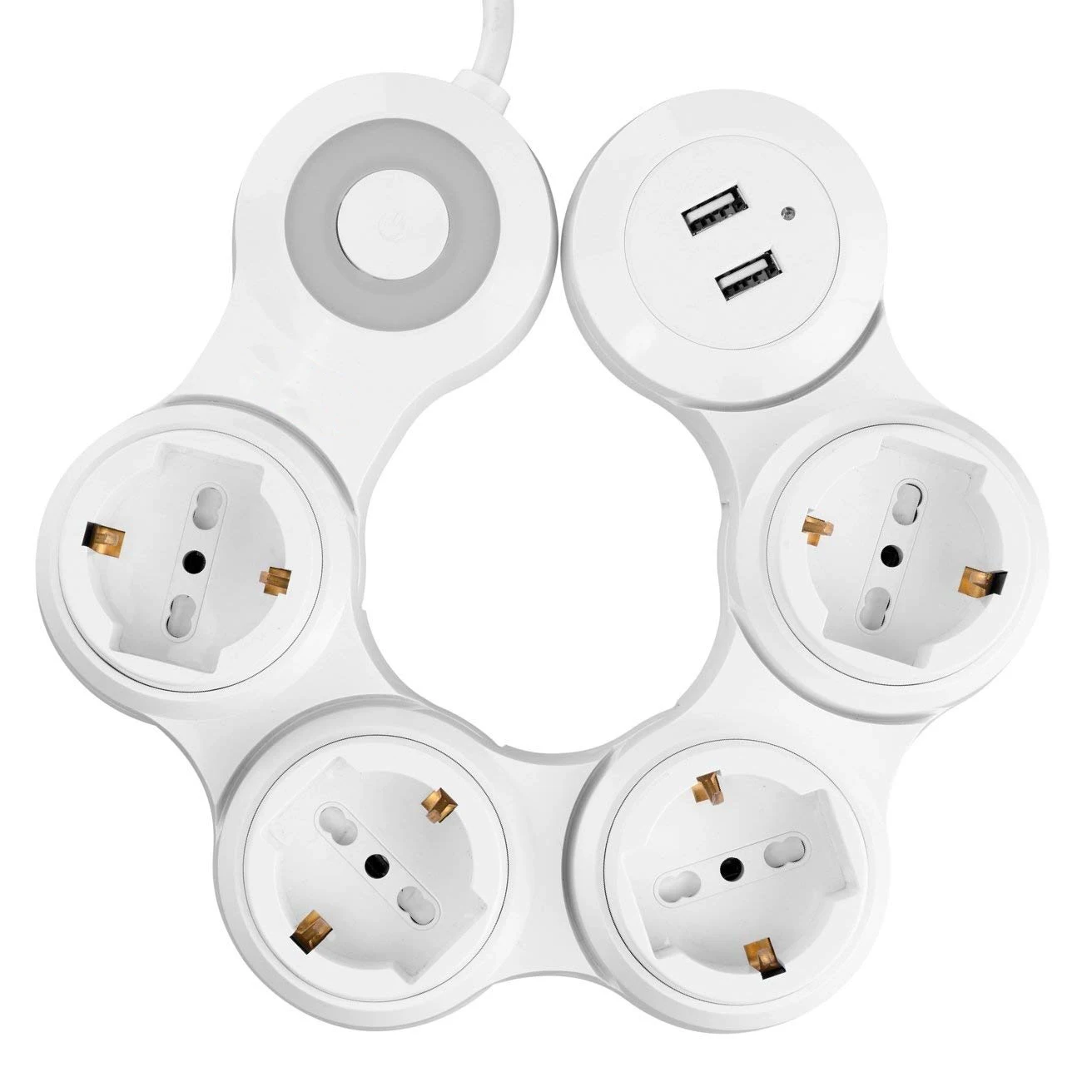 Электрическая лента питания несколько 4 розеток ЕС розетка с usb-портом переключатель Функция 2 USB порта 2500 Вт/10 А 1,8 м удлинитель